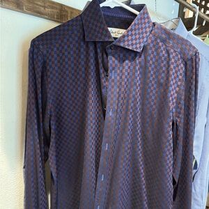 Men's Checkered Shirt - Blue and Brown